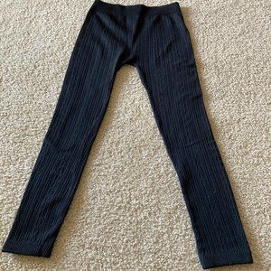 Black sweater print fleece lined leggings